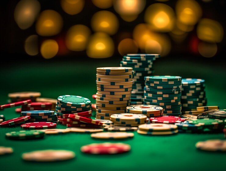 Meja Bandar Poker dengan dealer profesional dan kamera HD di studio win88 slot